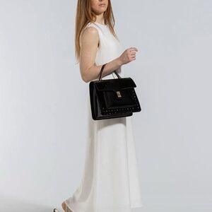 Exclusive Arcadia Glossy Black Satchel